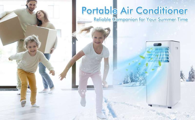 8000 BTU 3-in-1 Portable Air Conditioner w/ Dry, Fan & Sleep