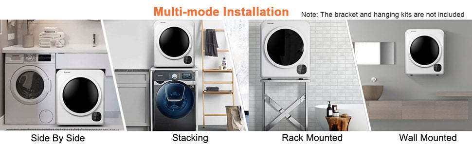 1700W Electric Portable Clothes Dryer Tumble Laundry Dryer 13.2 lbs Capacity with Stainless Steel Tub