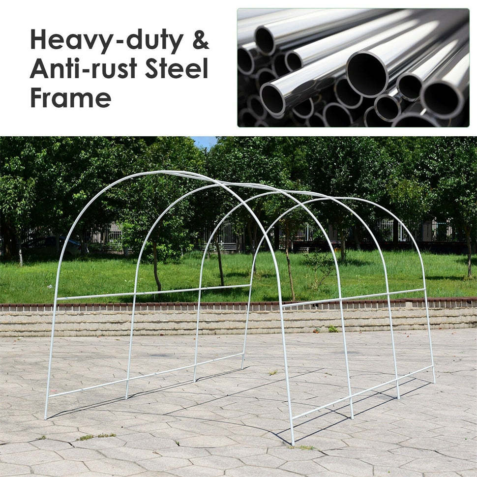 Portable Steel Frame Walk-in Greenhouse with 6 Windows