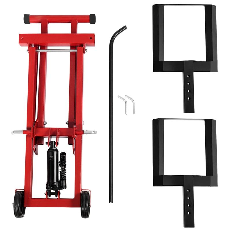 500LBS Lawn Mower Lift, Zero Turn Mower Lift with Hydraulic Jack, Adjustable Lifting Height, Heavy Duty Mower Maintenance Lift for Riding Tractors