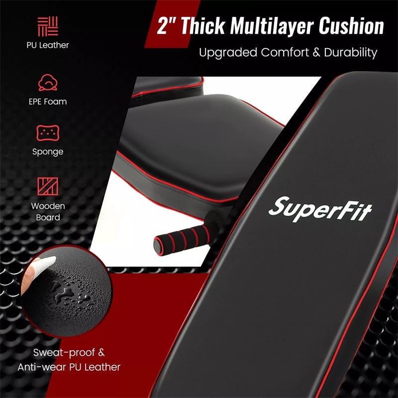 Adjustable Weight Bench, Heavy Duty Bench Press for Full Body Strength Training, Multipurpose Incline/Decline/Flat Workout Bench for Home Gym