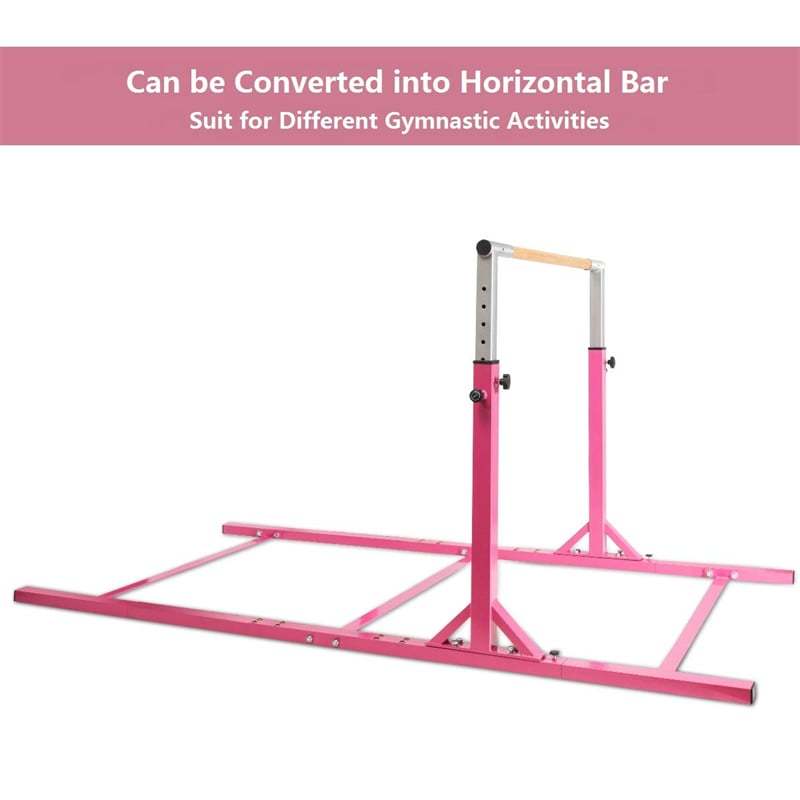 Kids Double Horizontal Bars Gymnastic Training Parallel Bars Adjustable Heights for Indoor Outdoor
