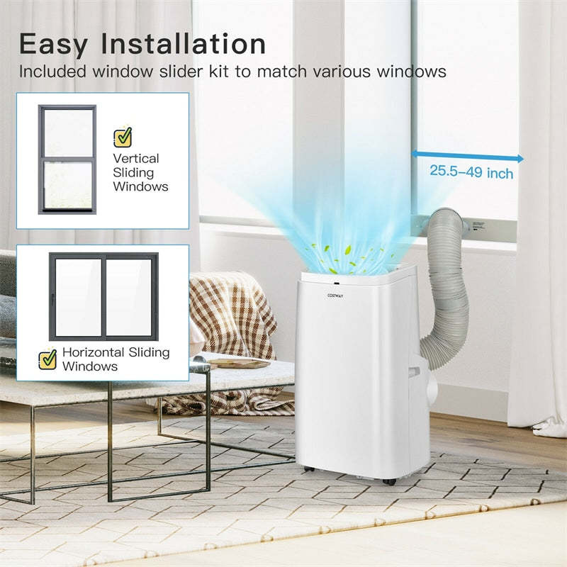 9000 BTU Portable Air Conditioner, 3-in-1 Quiet AC Unit with Fan & Dehumidifier, Remote Control for Rooms up to 350 sq.ft, Home Office, Bedroom