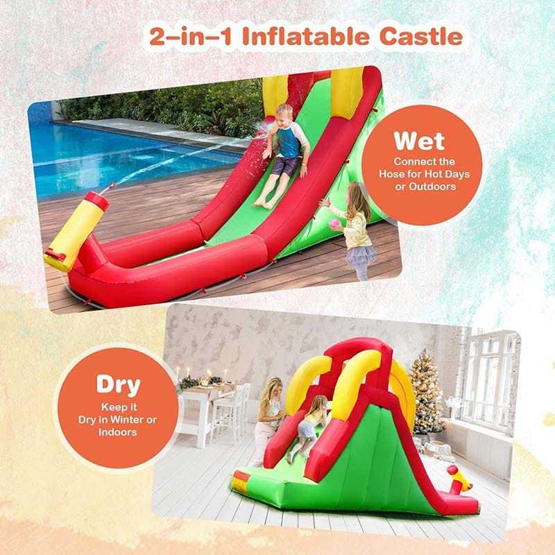 Inflatable Water Slide Bounce House with Climbing Wall and Jumper