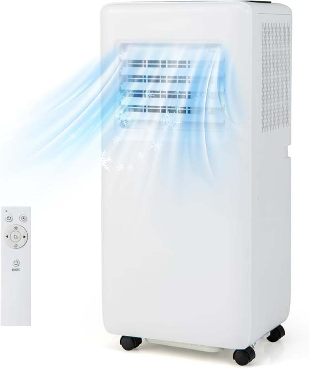 10000BTU Portable Air Conditioner 3-in-1 Quiet AC Unit with Fan, Dehumidifier, Smart Sleep Mode, Remote Control, Window Installation Kit