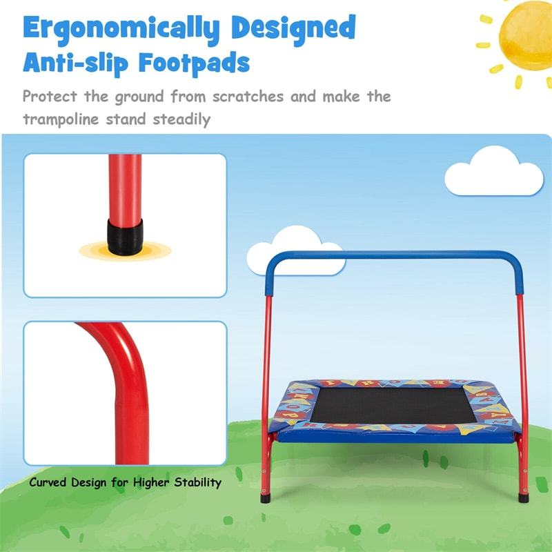 36" Square Indoor Outdoor Kids Trampoline with Foamed Handrail