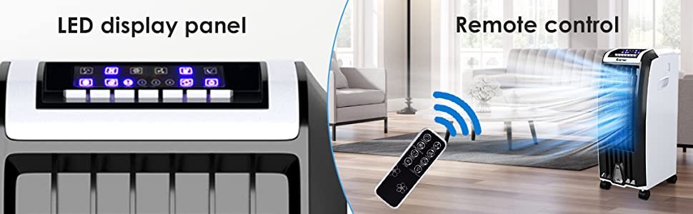 3 In 1 Portable Evaporative Air Cooler with 3 Fan Modes and Remote Control