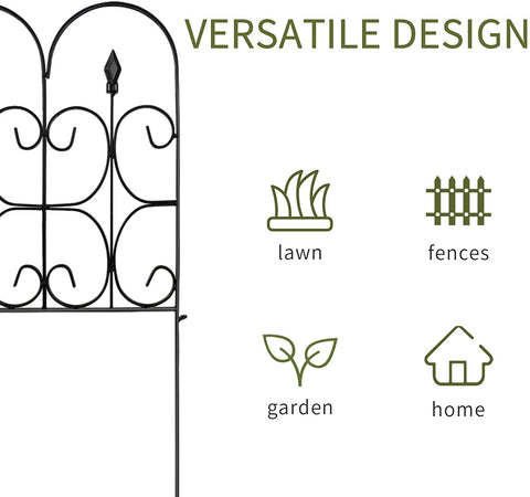 5 PCS 32in x 10ft Folding Decorative Garden Fence with Coated Metal Panels