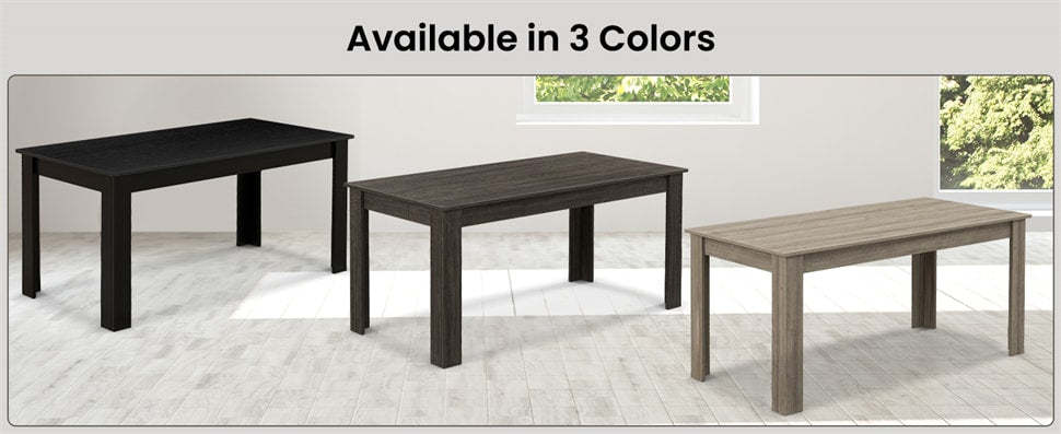 63" Rectangular Dining Table for 4-6 People, Farmhouse Wood Kitchen Table with Heavy Duty Legs, 330LBS Capacity for Living Room, Home Office