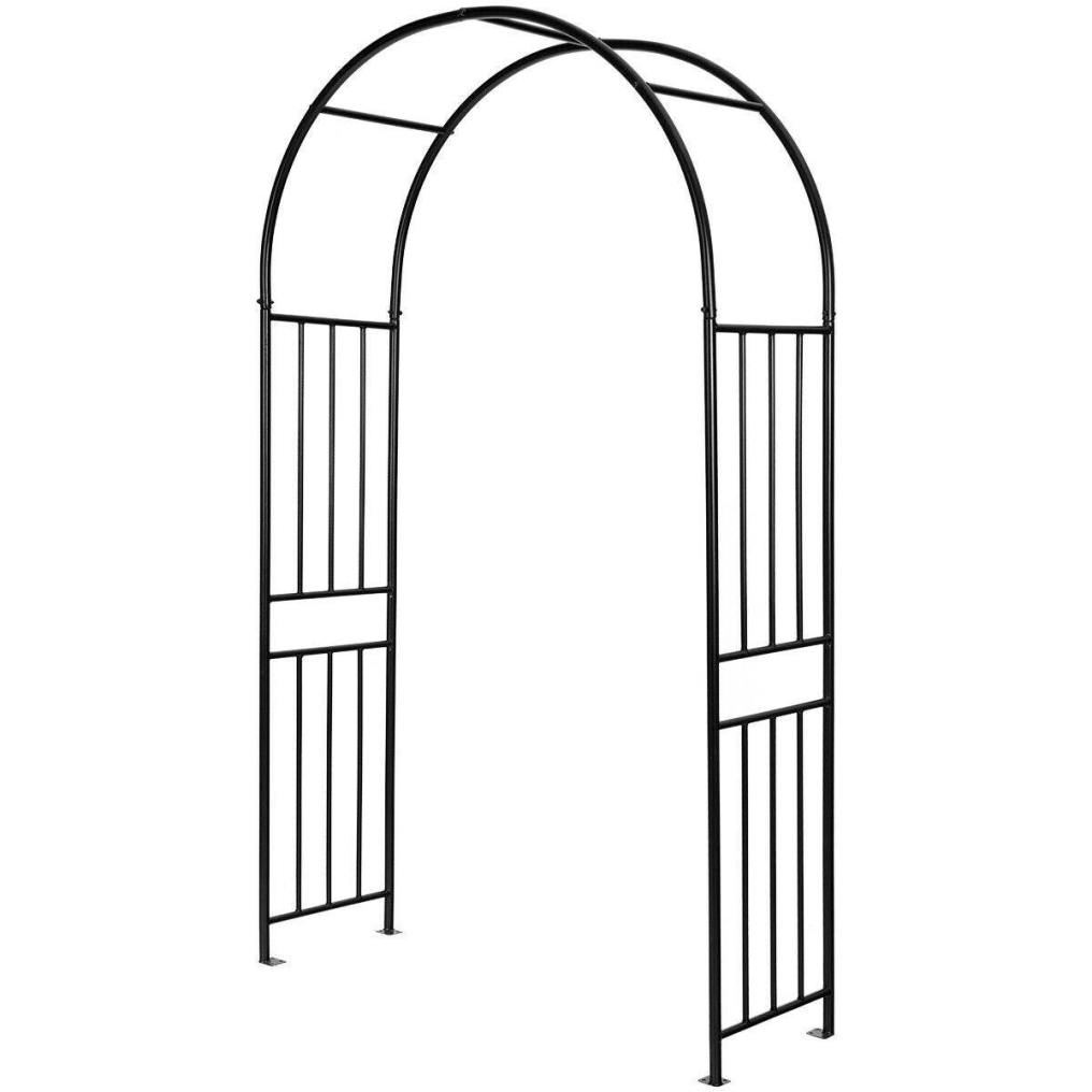7.2FT Metal Garden Arch Trellis, Heavy Duty Steel Archway with Stakes for Climbing Plants, Wide Garden Arbor for Lawn, Party, Wedding Decoration