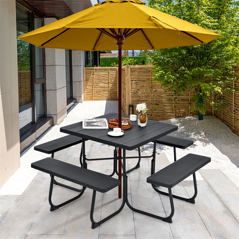 Chaise Exterieur Outsunny Square Coffee Table With Umbrella Hole