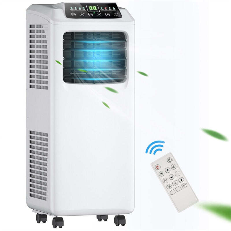 9000 BTU Portable Air Conditioner Energy-Saving 3-in-1 Air Cooler with Built-in Dehumidifier, Fan & Remote Control for Home Office