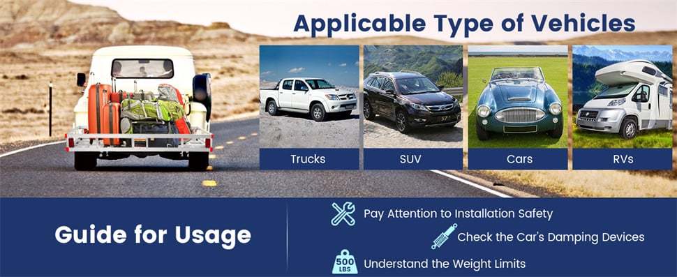 Hitch Cargo Carrier Aluminum Trailer Hitch Mount Cargo Basket Fits 2" Receiver, 500LBS Capacity Heavy Duty Vehicle Rear Luggag Rack for SUV Truck Car