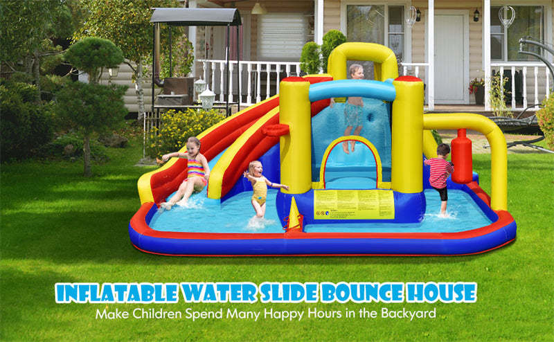 7 in 1 Outdoor Kids Giant Inflatable Water Slide Bounce House Jumping Castle Combo without Blower