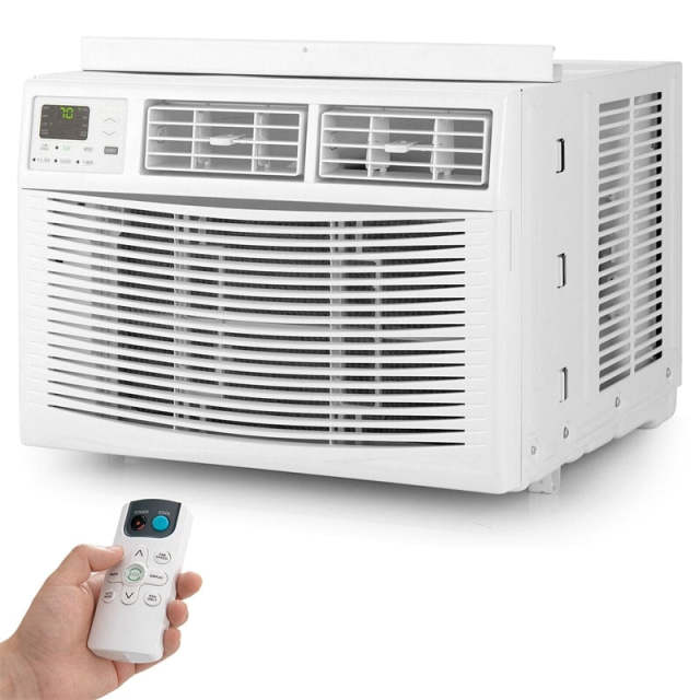 10000 BTU Quiet Window Air Conditioner Cools 450 Sq.Ft, Energy Efficient AC Unit with Cool, Dry, Fan, Auto, ECO Mode & Remote Control