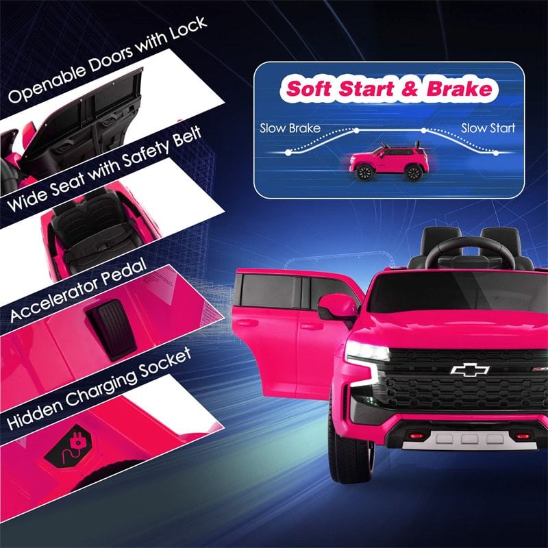 12V Kids Ride On Car Chevrolet Tahoe Battery Powered Electric SUV with Remote Control Light Music