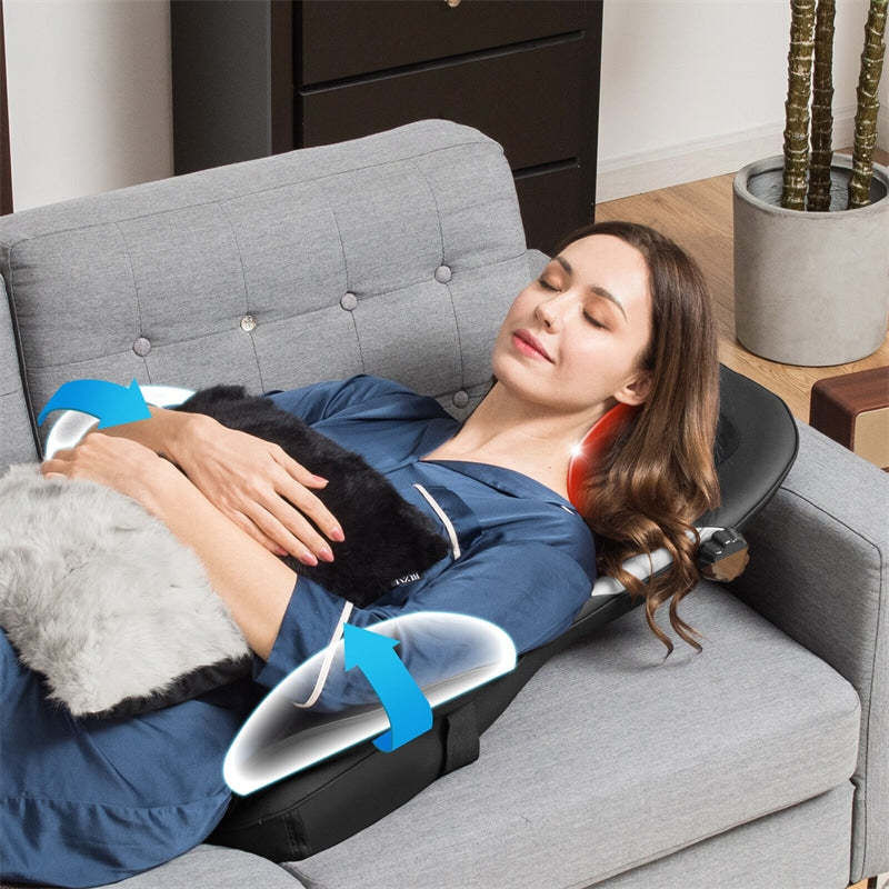 Shiatsu Back Massager Height Adjustment Massage Seat Cushion Massage Chair Pad with Heat, Kneading, Rolling & 8 Flexible Nodes