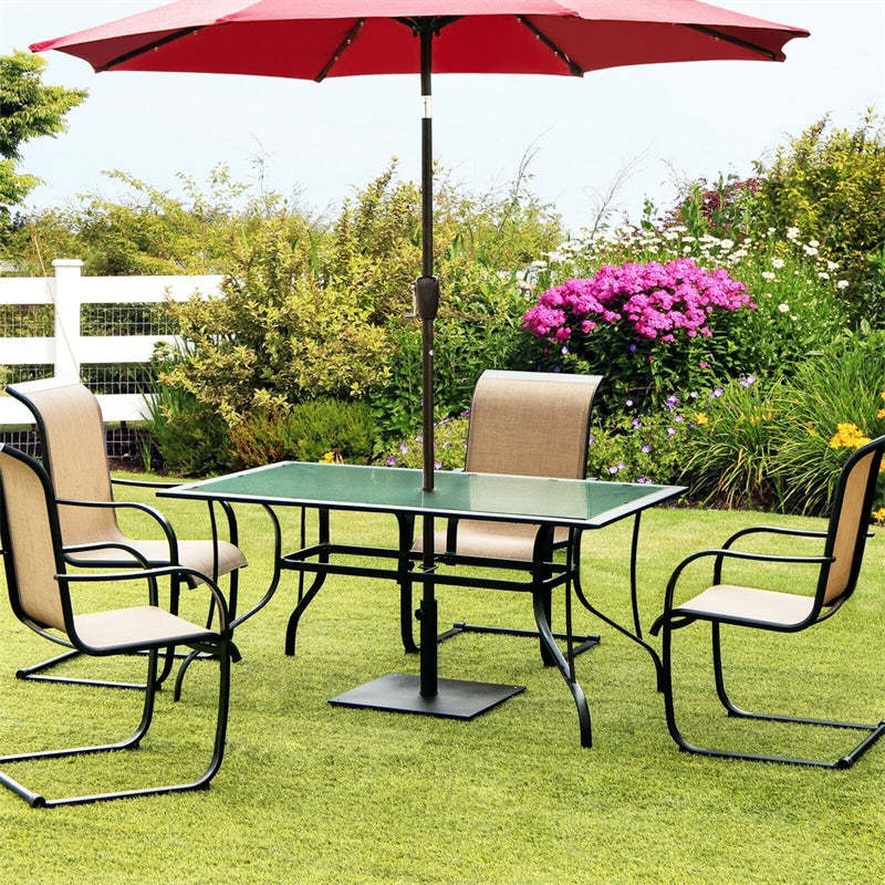 36lbs Heavy Duty Metal Umbrella Base 20" Square Patio Umbrella Stand with 3 Adapters and Adjustable Foot
