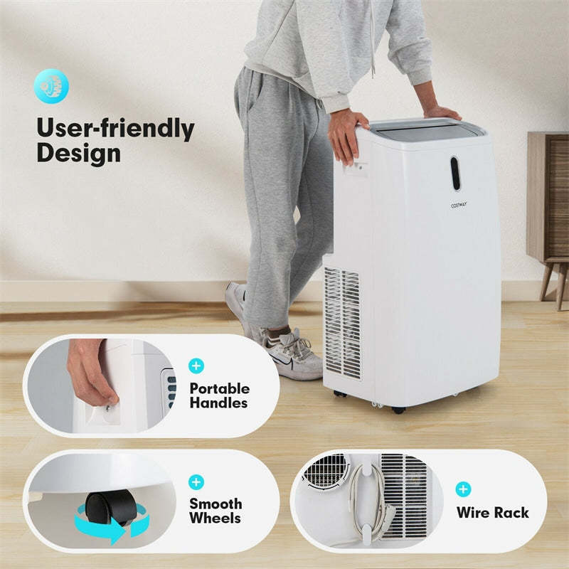 14000 BTU Portable Air Conditioner, 4-in-1 AC Unit with Heat, Cool, Fan & Dehumidifier, WiFi Smart App & Alexa Voice Control for Rooms up to 700 Sq.Ft