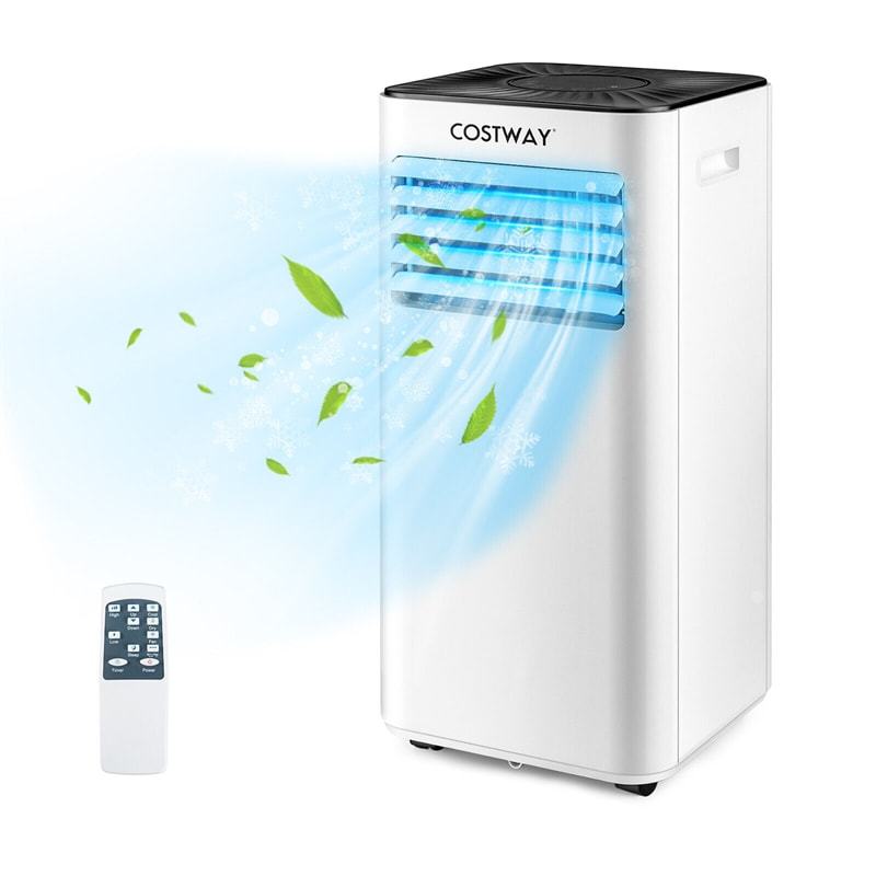 10000 BTU Portable Air Conditioner 3-in-1 Evaporative Air Cooler Dehumidifier Cooling Fan with Remote Control & Universal Casters