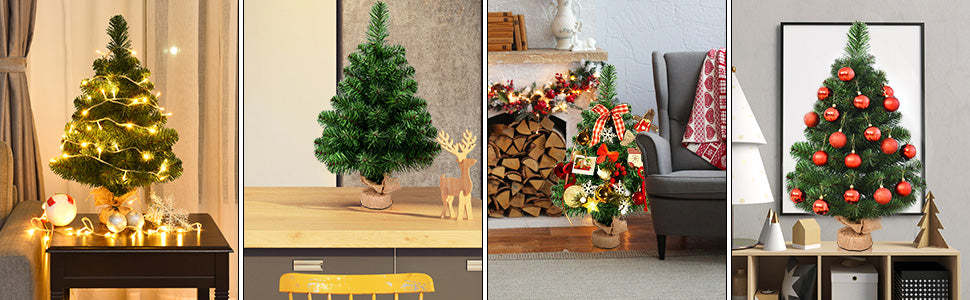 3 Ft Tabletop Artificial Christmas Tree Green Spruce Tree