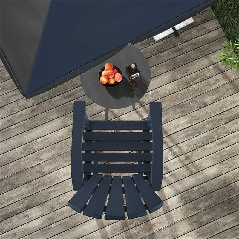 Outdoor HDPE Bar Stool, All-Weather 30" Tall Adirondack Chair with Armrests & Footrest, Bar Height Patio Chairs for Garden Deck Balcony