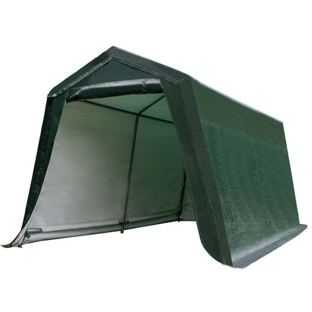 10x10FT Heavy Duty Enclosed Carport, Portable Garage Shelter Outdoor Storage Tent with Sidewalls & Waterproof Ripstop Cover for Motorcycle, ATV, Car