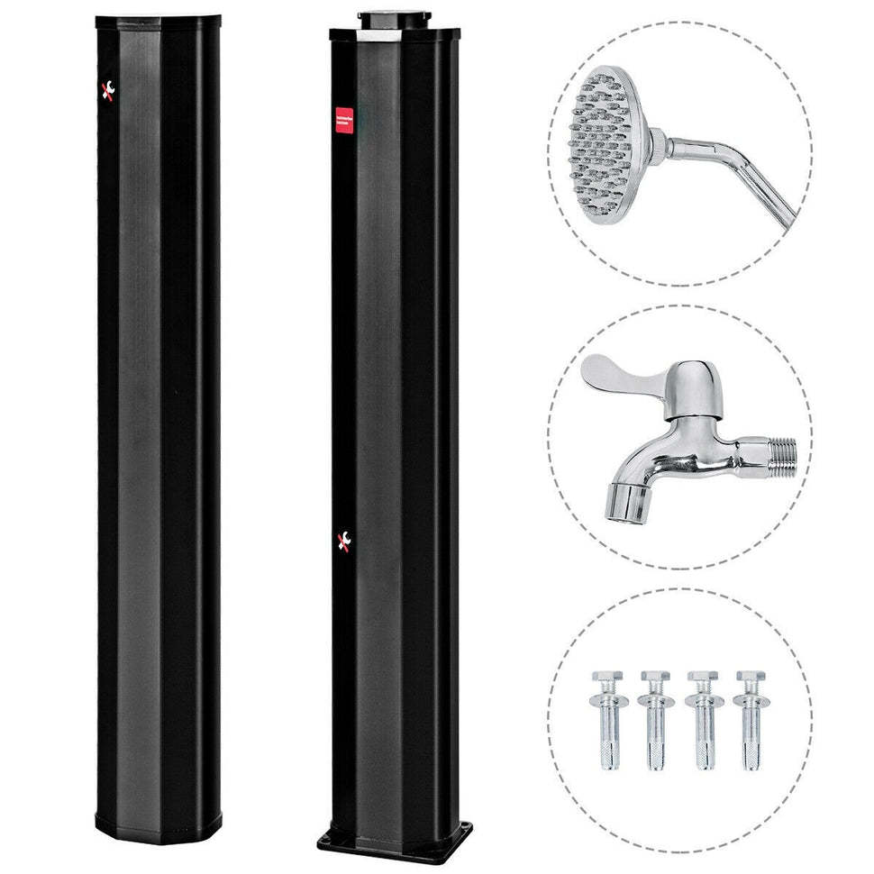 7.2Ft 9.3 Gallon Solar Heated Outdoor Shower with Shower Head