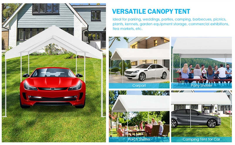 10 x 20 Feet Heavy Duty Portable Carport Outdoor Car Canopy Garage Shelter