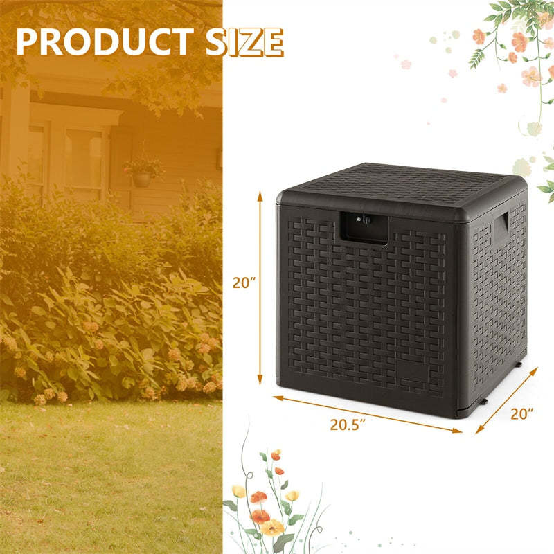 31 Gallon Resin Deck Box, Waterproof Outdoor Storage Box with Lockable Lid for Patio Furniture Cushions, Tools, Toys & Yard Accessories