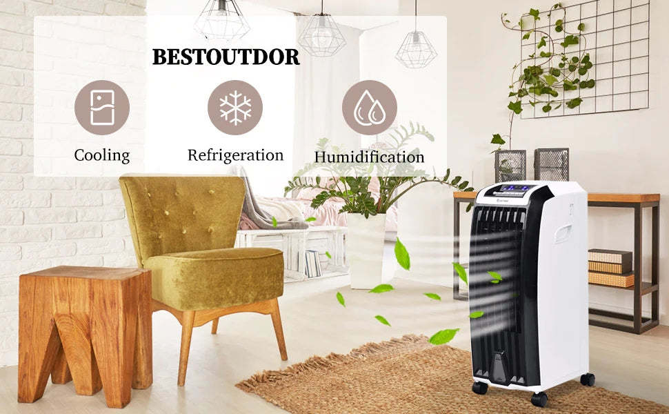 3 In 1 Portable Evaporative Air Cooler with 3 Fan Modes and Remote Control