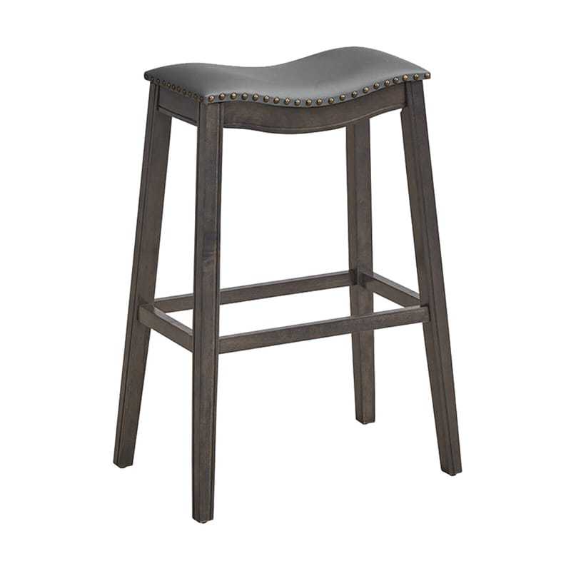 29-Inch Height Backless Saddle Stools Counter Height Bar Stools Set of 2 with Rubber Wood Legs & Cushioned Seat
