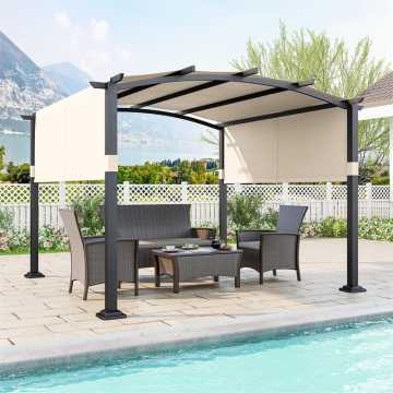 Patio Gazebo Erinnyees 10' X 13' Outdoor Pergola With Sun Shade