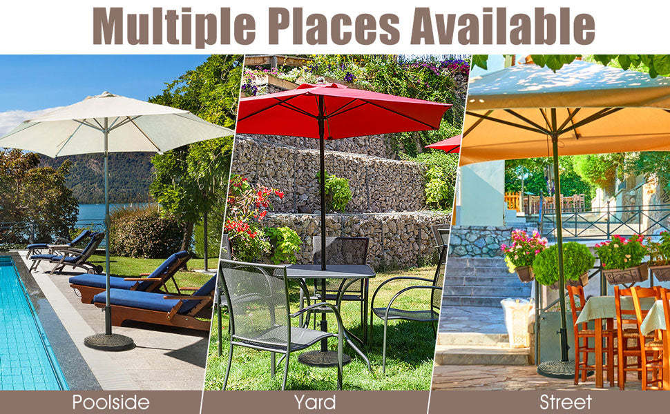 22 LBS Round Wicker Resin Patio Umbrella Base Stand