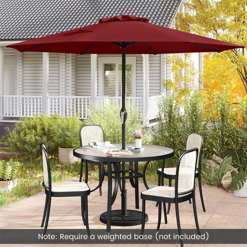 8.5FT Patio Umbrella, Outdoor Market Table Umbrella with Crank Handle, 8 Heavy Duty Ribs, Vented Top, Sun-Proof Canopy for Garden Yard Poolside