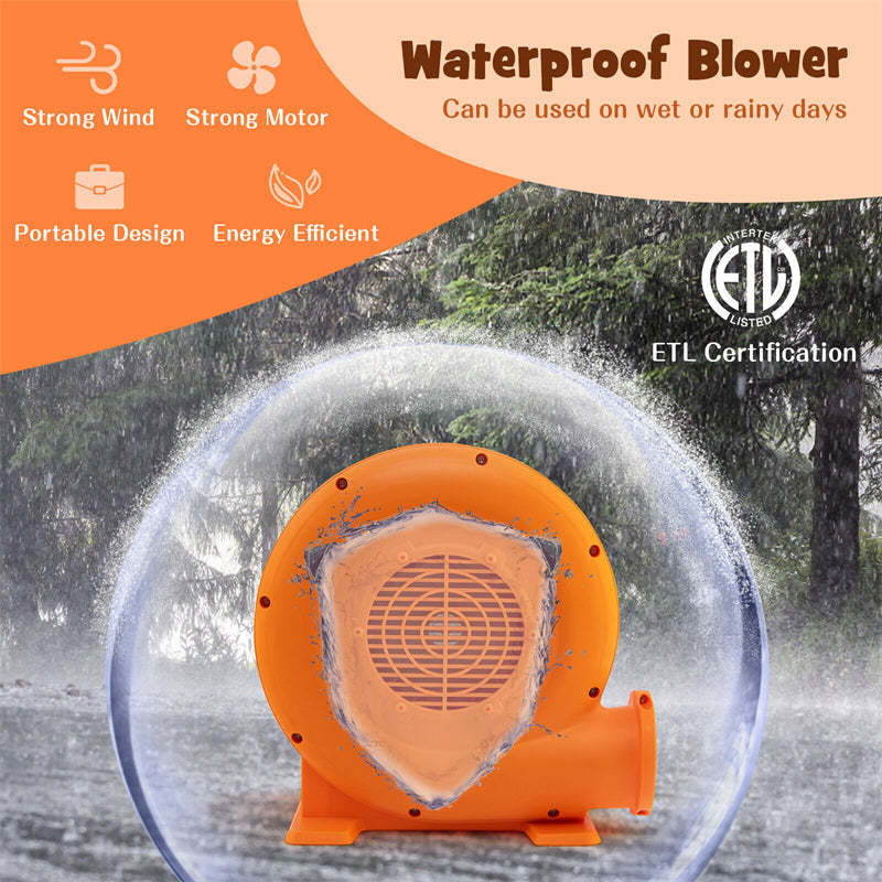 550 Watts Air Blower for Inflatable, 0.7HP Bounce House Blower with 25FT Wire GFCI Plug & Stakes