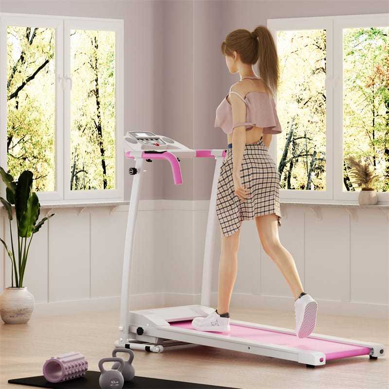 800W Folding Treadmill with 12 Preset Programs, LCD Display, Pulse Sensor & Built-in Wheels, Easy Assembly Motorized Running Machine for Small Spaces