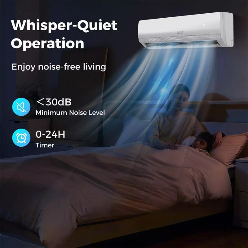 27000 BTU 3 Zone Mini Split Air Conditioner & Heater, 19 SEER2 Wifi Enabled Inverter Split System AC, Works with Alexa & Heat Pump