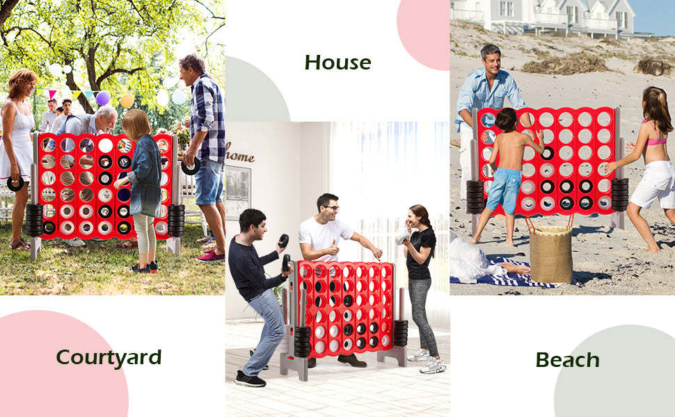 Giant 4-in-A-Row Jumbo 4-to-Score Giant Lawn Games for Kids Adult