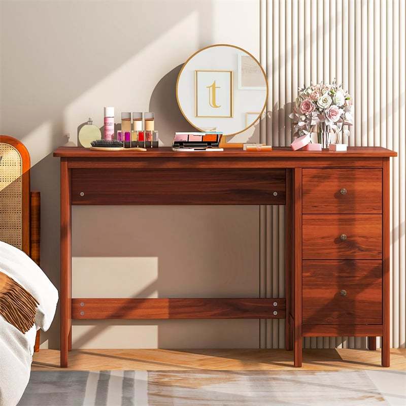 Modern Home Office Computer Desk with 3 Storage Drawers, Large Desktop, Compact Writing Study Desk, Multipurpose Laptop Workstation for Bedroom