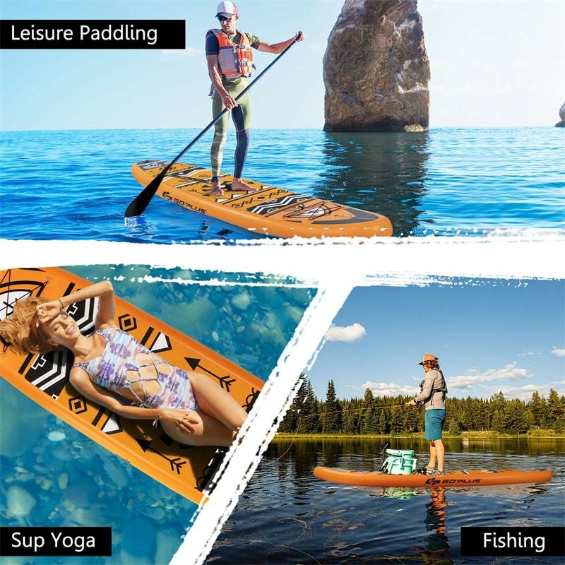 10.5' Inflatable Stand Up Paddle Board with Backpack Aluminum Paddle Pump