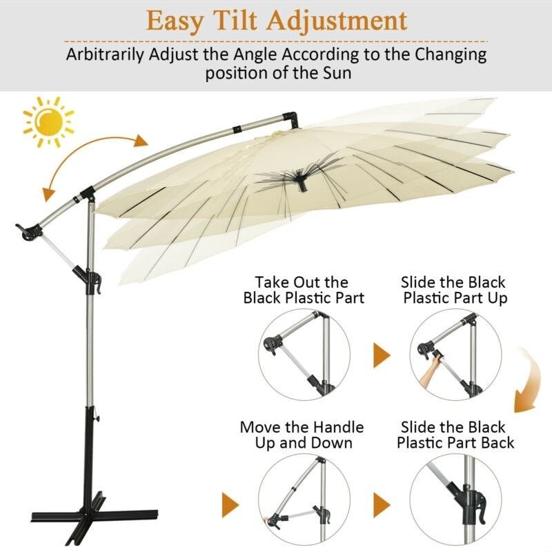 10 Ft Outdoor Patio Offset Umbrella Cantilever Umbrella