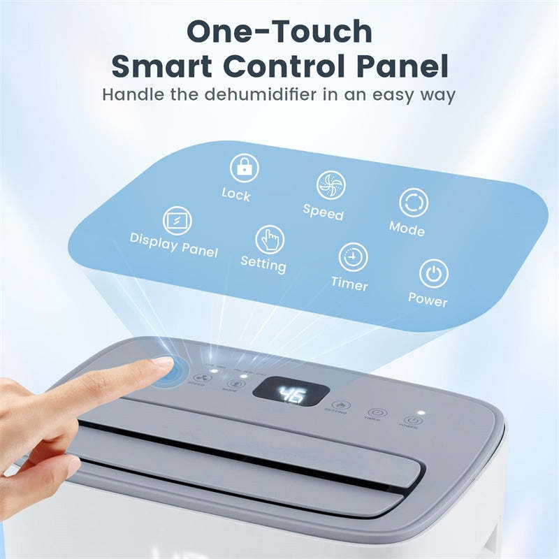 52 Pint 4500 Sq.Ft Dehumidifier with Auto Drain, Clothes Drying, 24H Timer & Auto Defrost, Quiet Dehumidifier for Basement, Bedroom, Garage