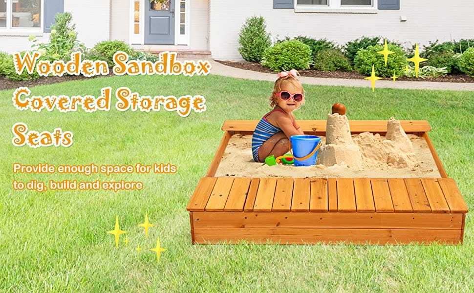 kids cedar sandbox kids outdoor playset bestoutdor.com