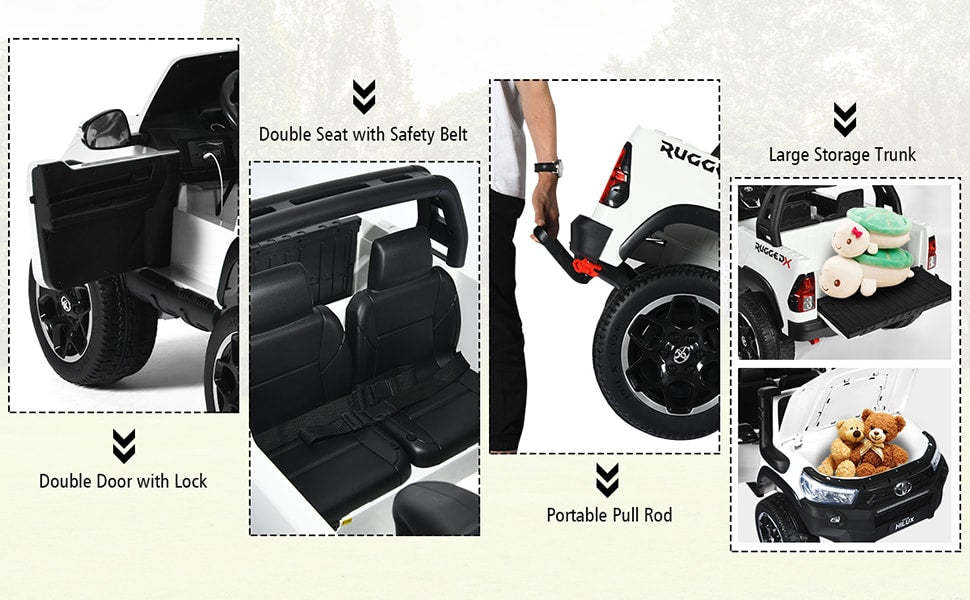 24V Licensed Toyota Hilux Kids Ride On Truck Car 2-Seater 4WD w/ Remote Control