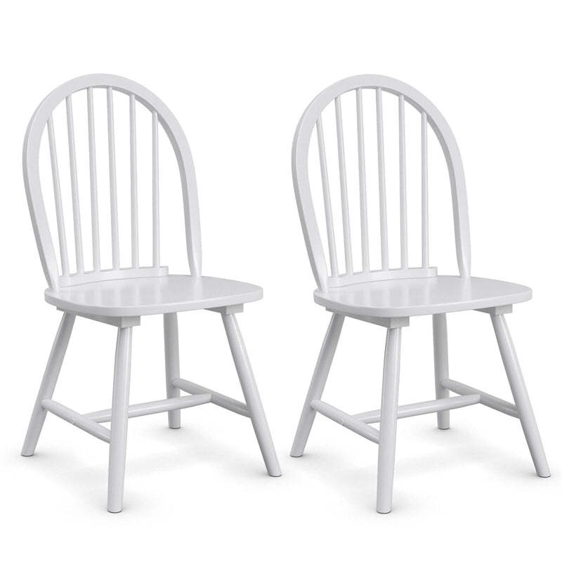 Windsor Chairs Set of 2, Vintage Wood Dining Chairs French Country Armless Spindle Back Dining Chairs for Kitchen Island
