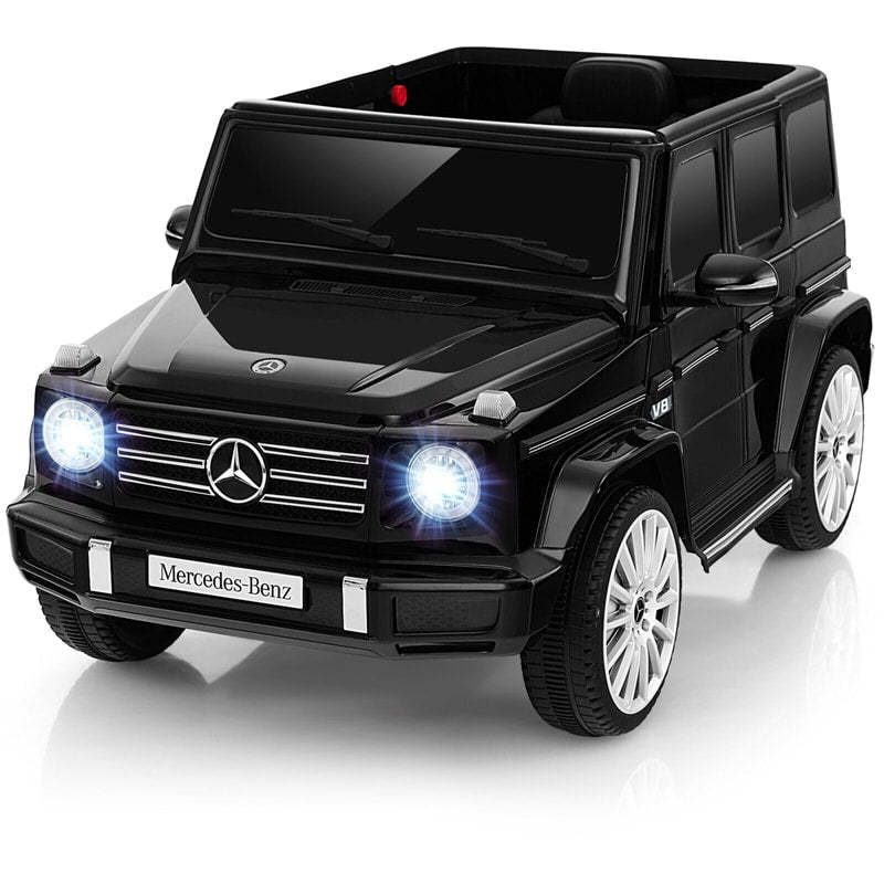 12V Kids Ride-On Car, Licensed Mercedes-Benz G500 Battery Powered Ride-On Truck with Remote Control, Rocking Mode & LED Lights for Child Age 3+
