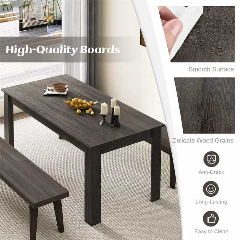 63" Rectangular Dining Table for 4-6 People, Farmhouse Wood Kitchen Table with Heavy Duty Legs, 330LBS Capacity for Living Room, Home Office