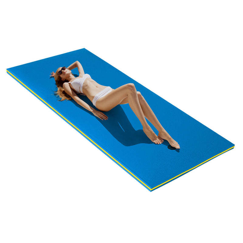 Floating Water Pad, 3-Layer Tear Resistant XPE Foam Water Mat 87" x 36" Foam Pool Float with Rolling Pillow Design for Lake Water Activities