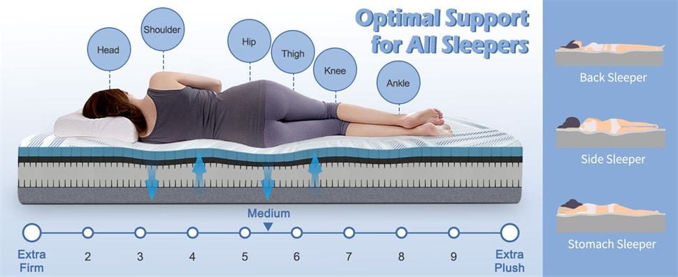 8" Twin XL Adjustable Bed Mattress Gel Infused Memory Foam Mattress with Jacquard Cover, 3D CNC Cutting & Bamboo Charcoal Memory Foam